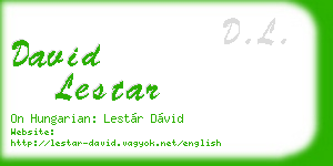 david lestar business card